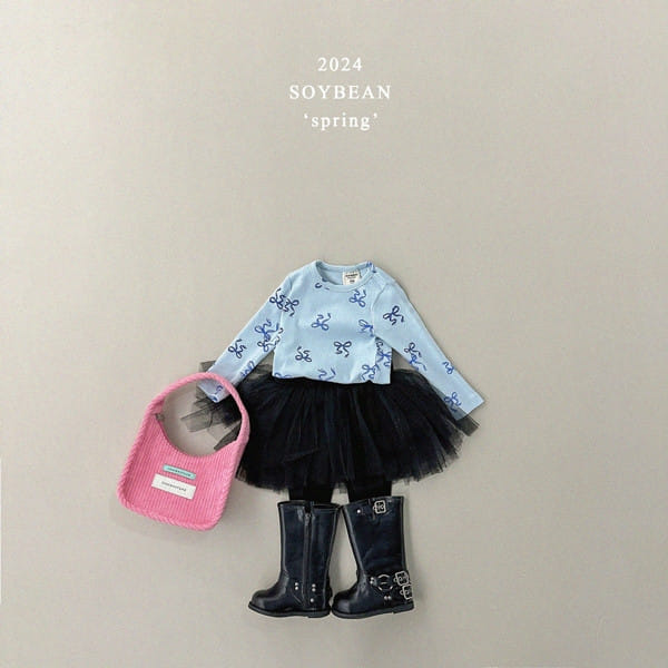 Soybean - Korean Children Fashion - #fashionkids - Span Ribbon Slim Tee - 2