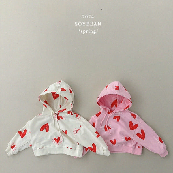 Soybean - Korean Children Fashion - #kidsshorts - Heart Pew Pew Crop Hoody