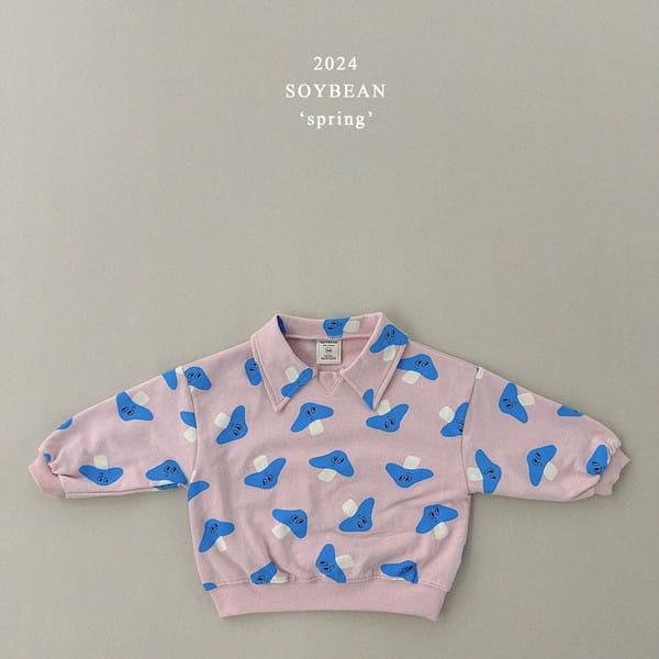 Soybean - Korean Children Fashion - #littlefashionista - Collar Mushroom Top Bottom Set - 10