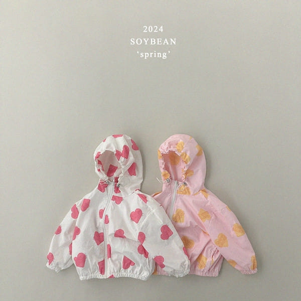 Soybean - Korean Children Fashion - #littlefashionista - Heart Windbreak