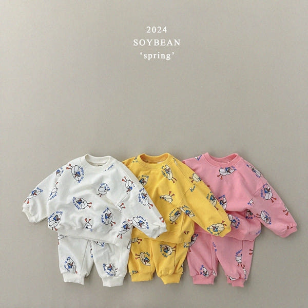 Soybean - Korean Children Fashion - #littlefashionista - Duck Quack Quack Top Bottom Set