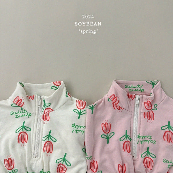 Soybean - Korean Children Fashion - #magicofchildhood - Tullip Half Zip Up One-Piece - 10
