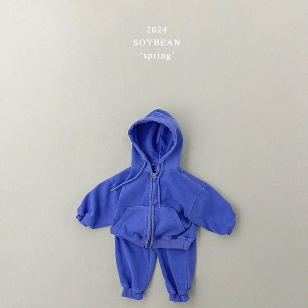 Soybean - Korean Children Fashion - #prettylittlegirls - Dyeing Hoody Zip Up Top Bottom Set - 6