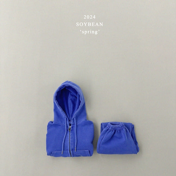 Soybean - Korean Children Fashion - #stylishchildhood - Dyeing Hoody Zip Up Top Bottom Set - 9