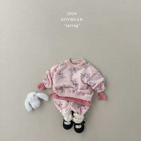 Soybean - Korean Children Fashion - #todddlerfashion - Bunny Friends Top Bottom Set - 3