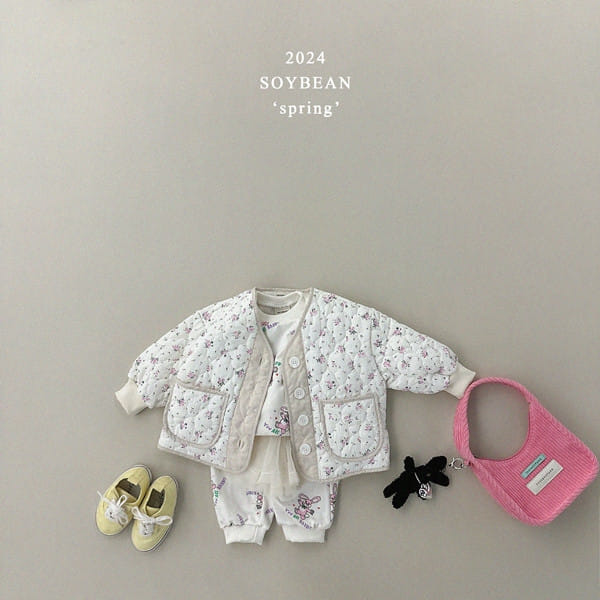 Soybean - Korean Children Fashion - #todddlerfashion - Bunny Friends Top Bottom Set - 4