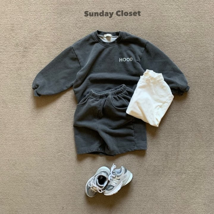 Sunday Closet - Korean Children Fashion - #kidsshorts - Hood Shorts Top Bottom Set - 2