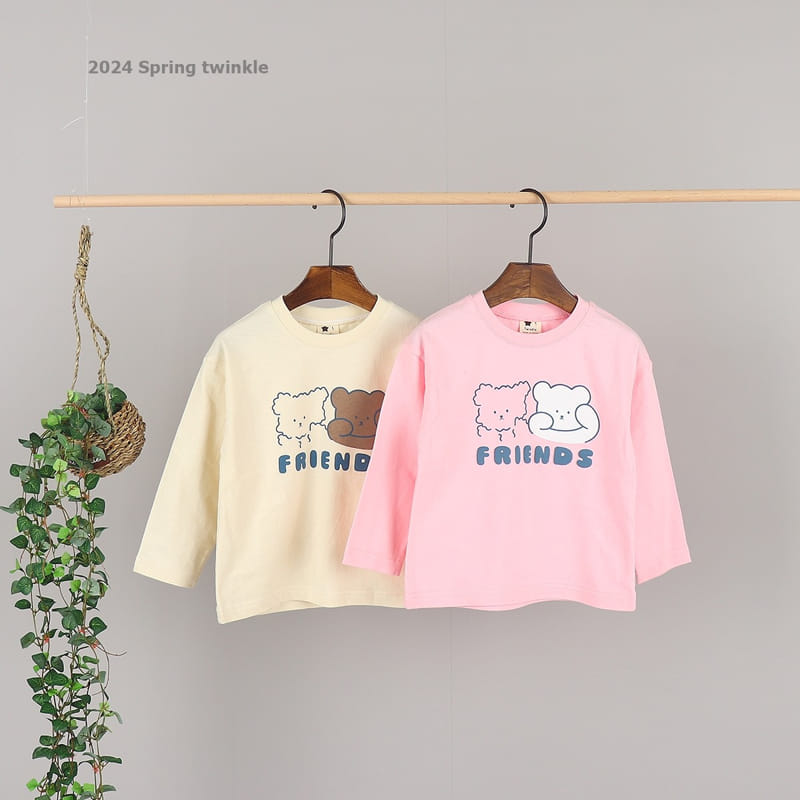 Twinkle - Korean Children Fashion - #kidsshorts - Friends Bear Tee - 2