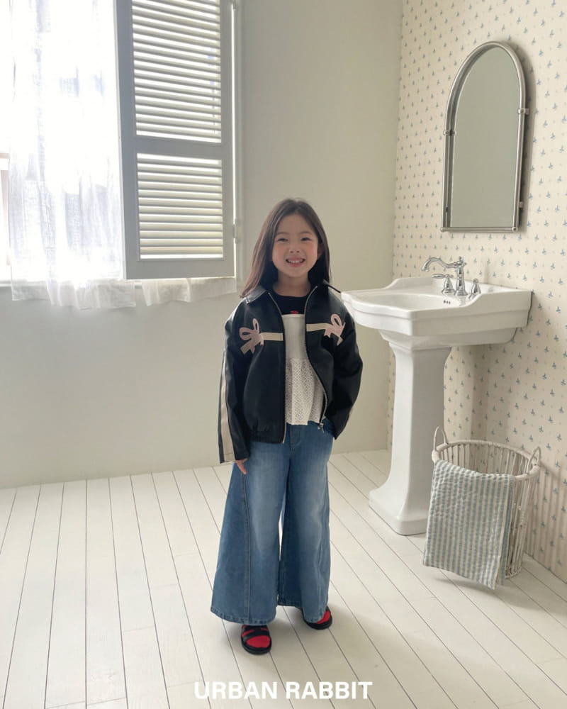 Urban Rabbit - Korean Children Fashion - #kidzfashiontrend - Ribbon Biker Jacket - 4