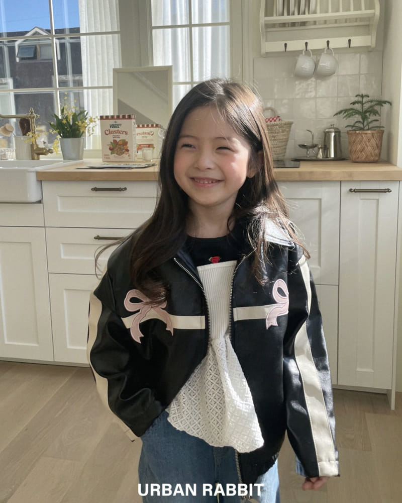 Urban Rabbit - Korean Children Fashion - #littlefashionista - Ribbon Biker Jacket - 5