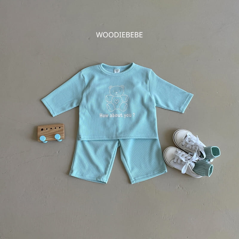 Woodie - Korean Children Fashion - #childrensboutique - Spring Uni Top Bottom Set - 5