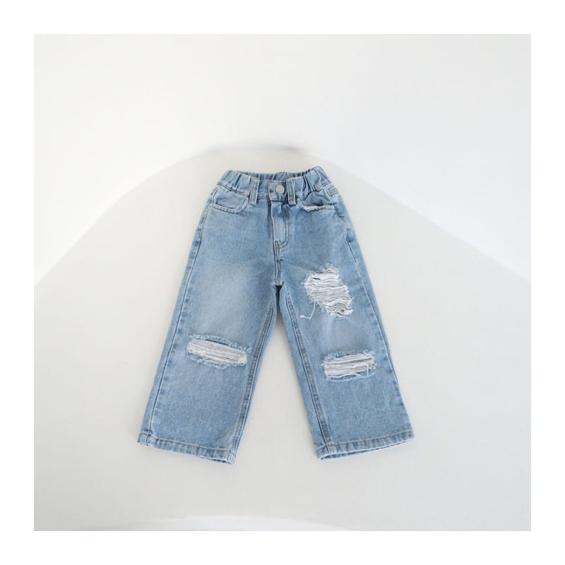 Zan Clover - Korean Children Fashion - #kidsstore - Vintage Denim Pants