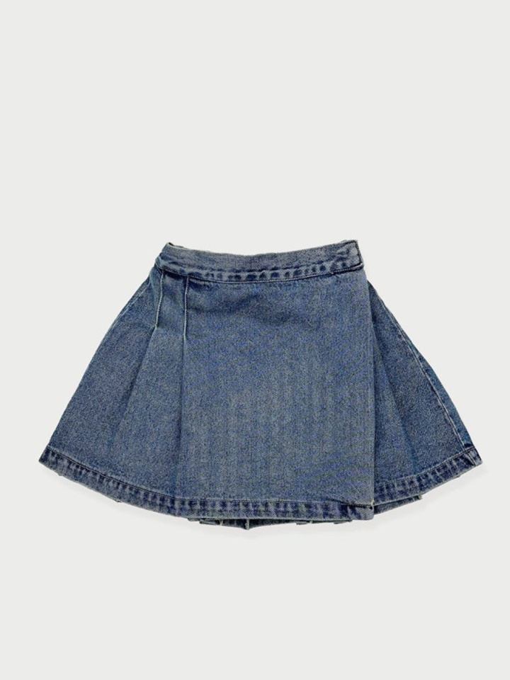 Denim Pleats Skirt