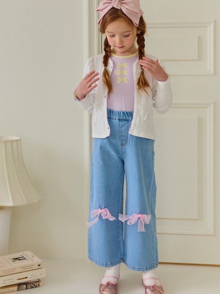 Yellow Ribbon Denim Pants