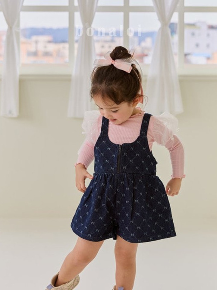 Denim Jacquard Overalls