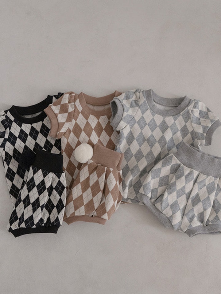 Argyle Top Bottom Set