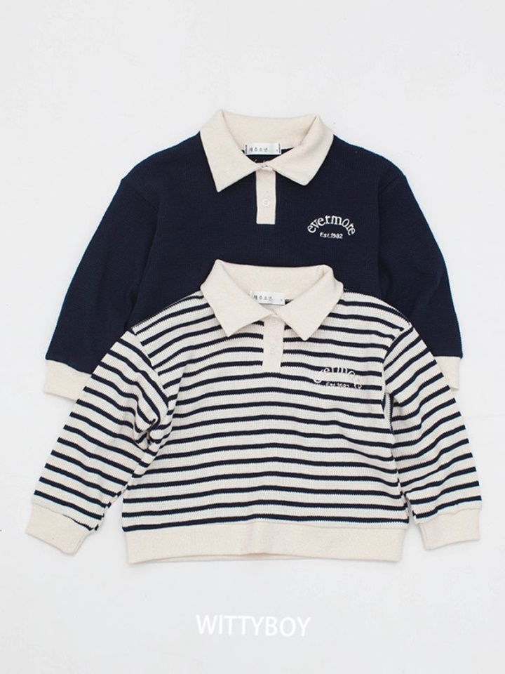 Waffle Collar Sweatshirt