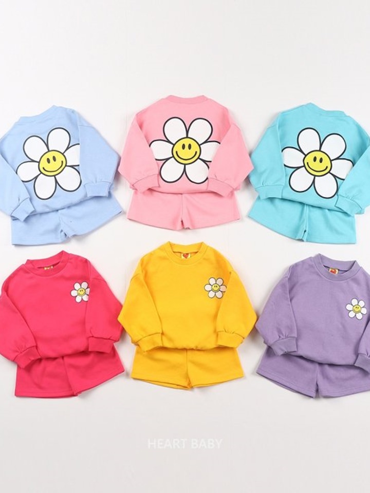 Big Sunflower Shorts Top Bottom Set