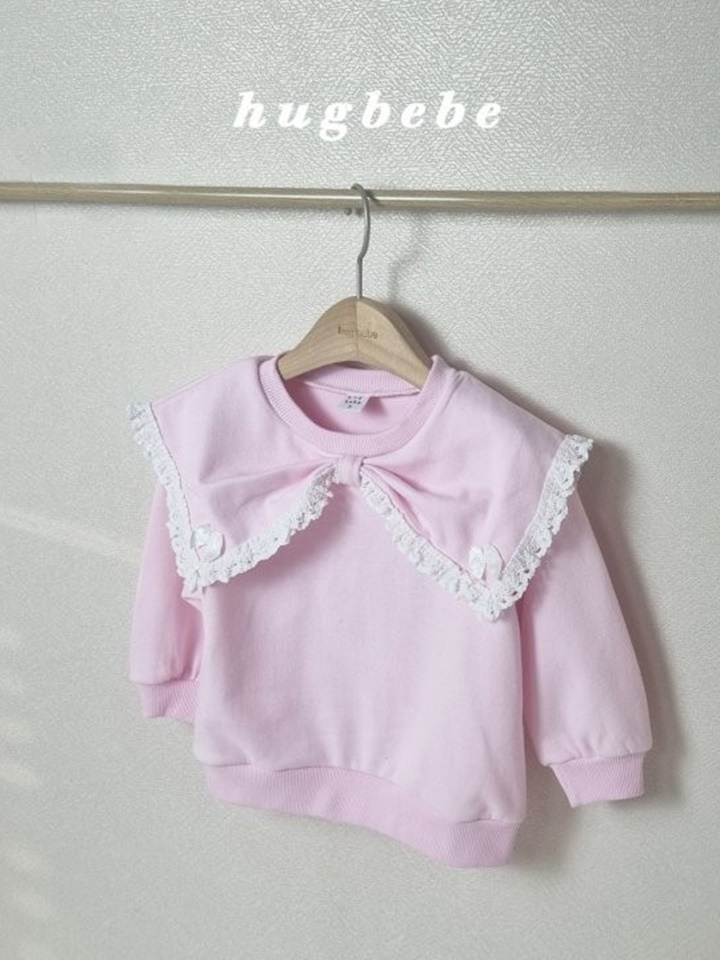 Ribbon Lace Big Collar Sweatshirt