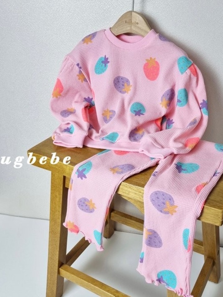 Waffle Strawberry Top Bottom Set