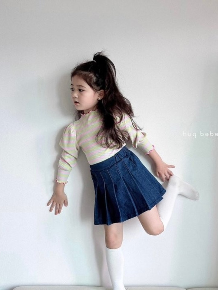 Denim Pleats Skirt