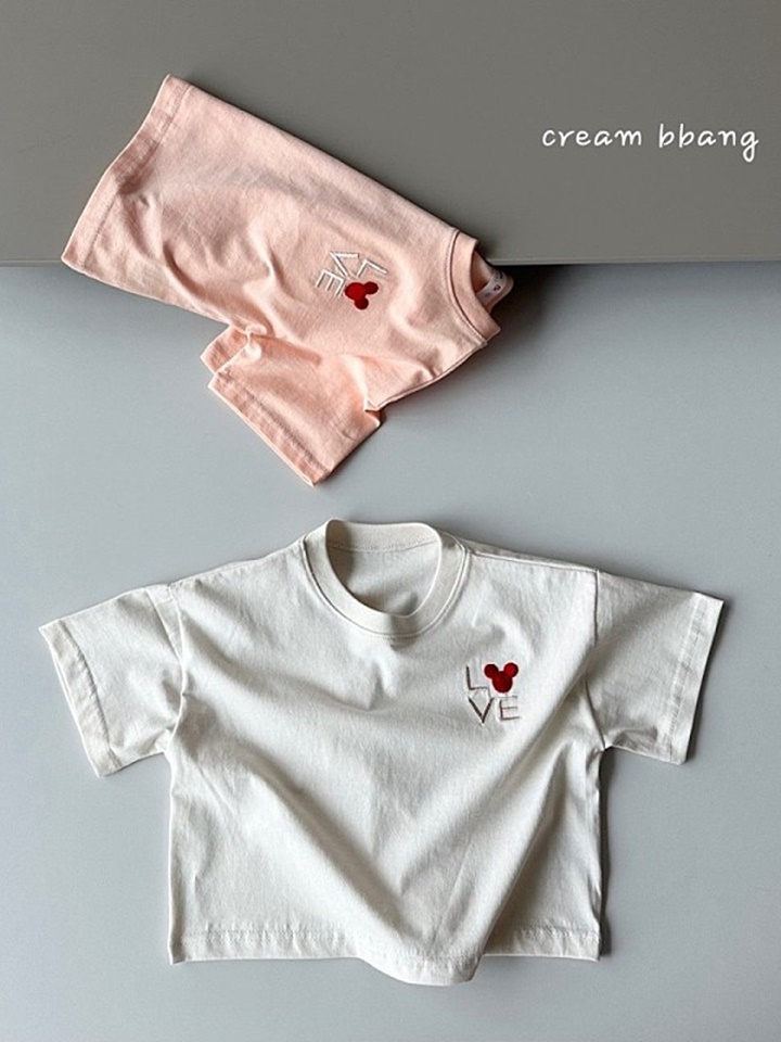 Love Crop Embroidery Crop Tee