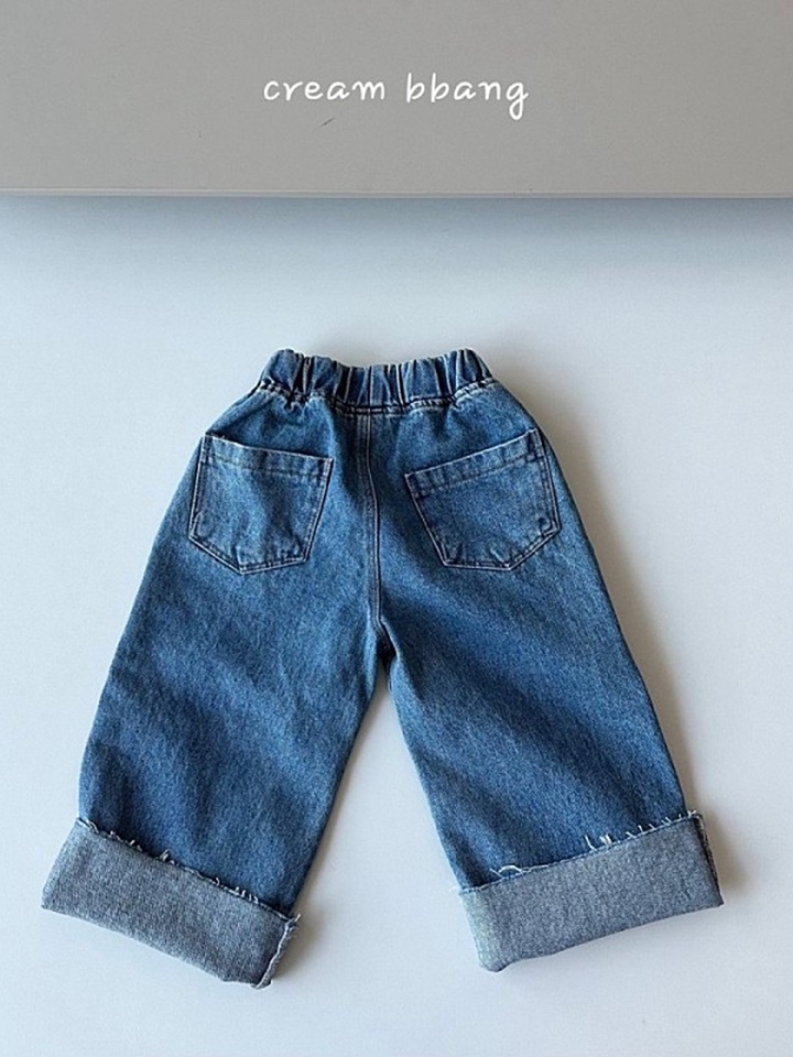 Hem Cutting Wide Denim