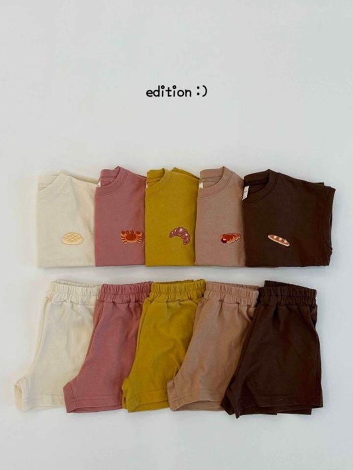 Bbang Embroidery Single Top Bottom Set