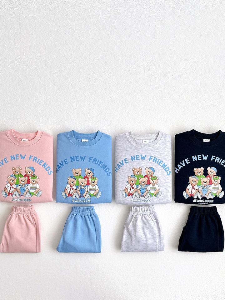 Bear Friends Top Bottom Set