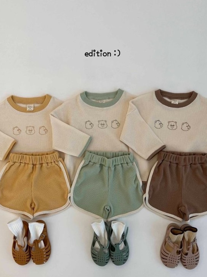 Baby Bear Waffle Top Bottom Set