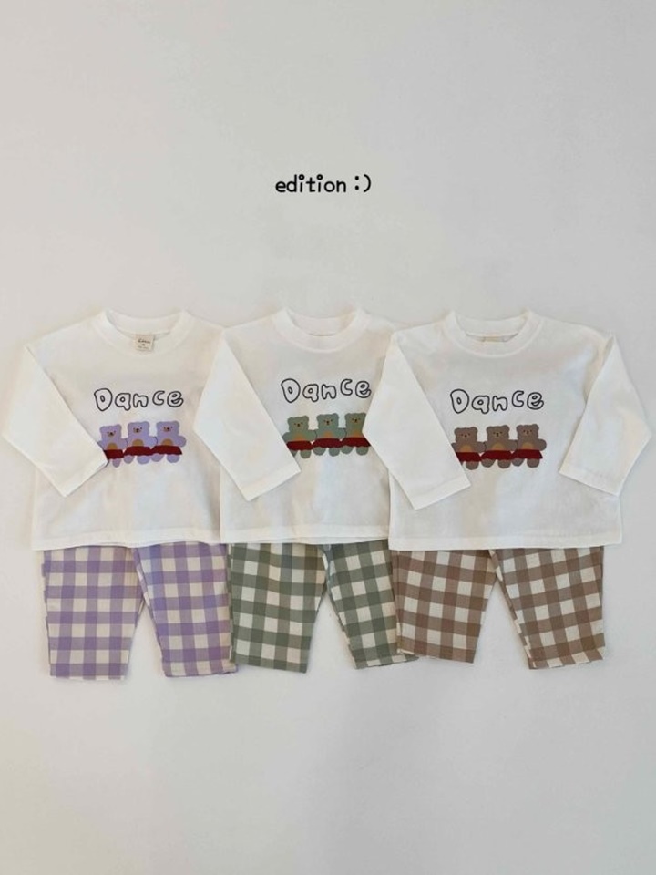Dancer Check Pants Top Bottom Set