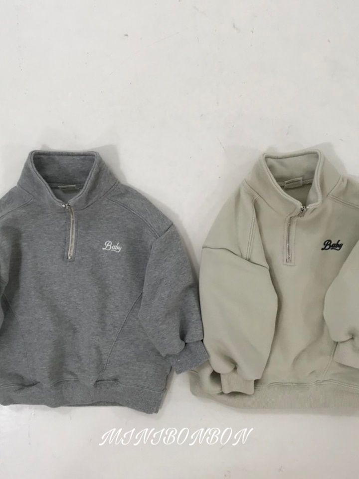 Slit Half Zip Up With Mom