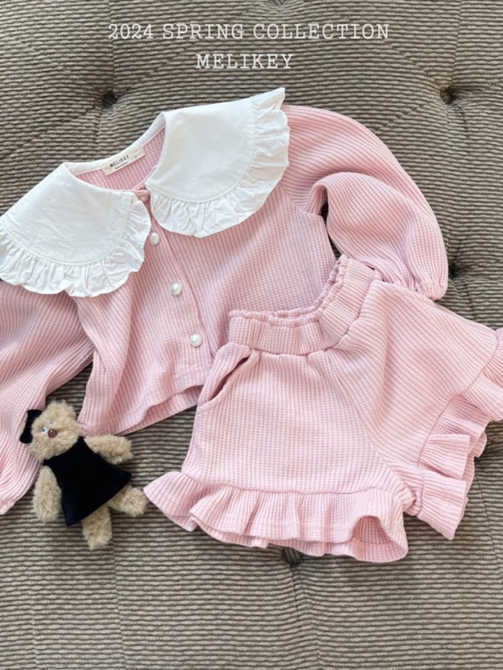 Waffle Collar Top Bottom Set