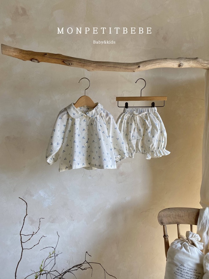 Ann Collar Top Bottom Set