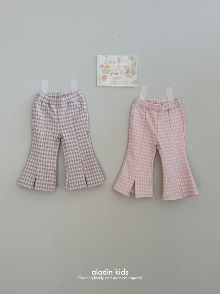 Check Slit Boots Cut Pants