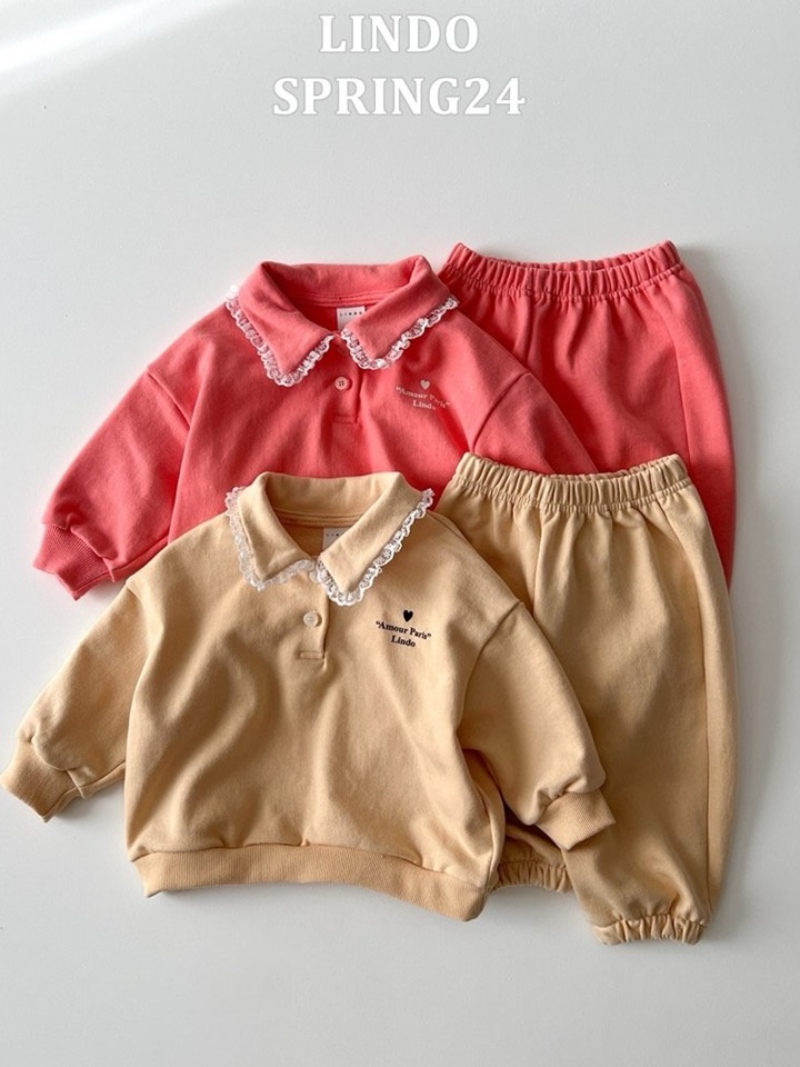 Mellow Collar Top Bottom Set
