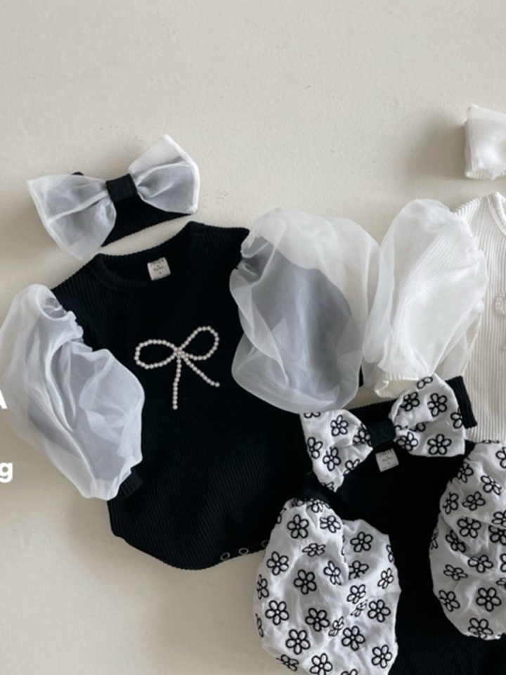 Pearl Ribbon Body Suit Daisy Balloon Body Suit Set