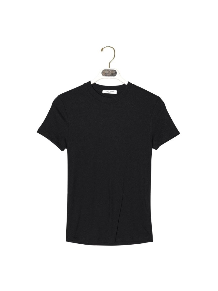 Ribbed Slim Crewneck Basic T – Shirt