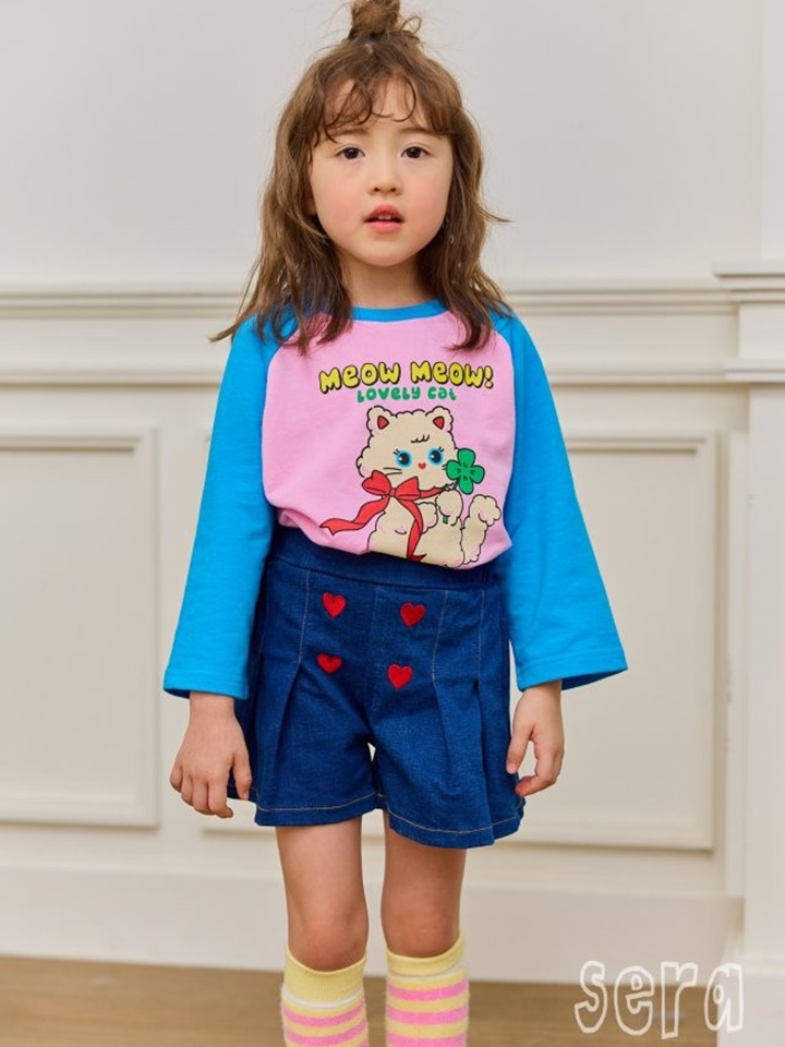Heart Denim Skirt Pants