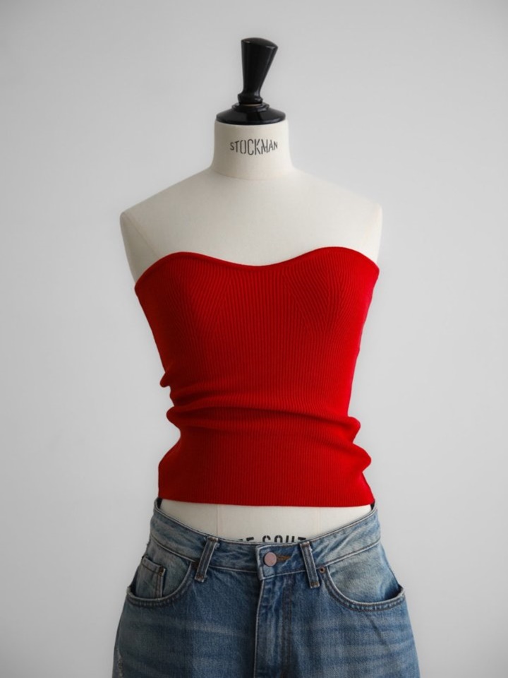 Volume Bust Tube Knit Top