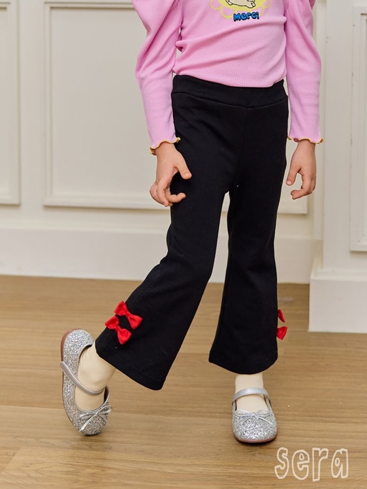 Ribbon Boots Cut Pants