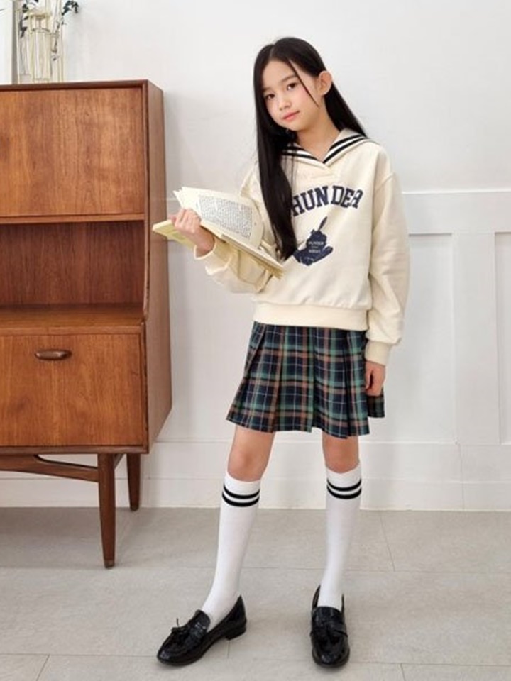 Check Wrinkle Skirt
