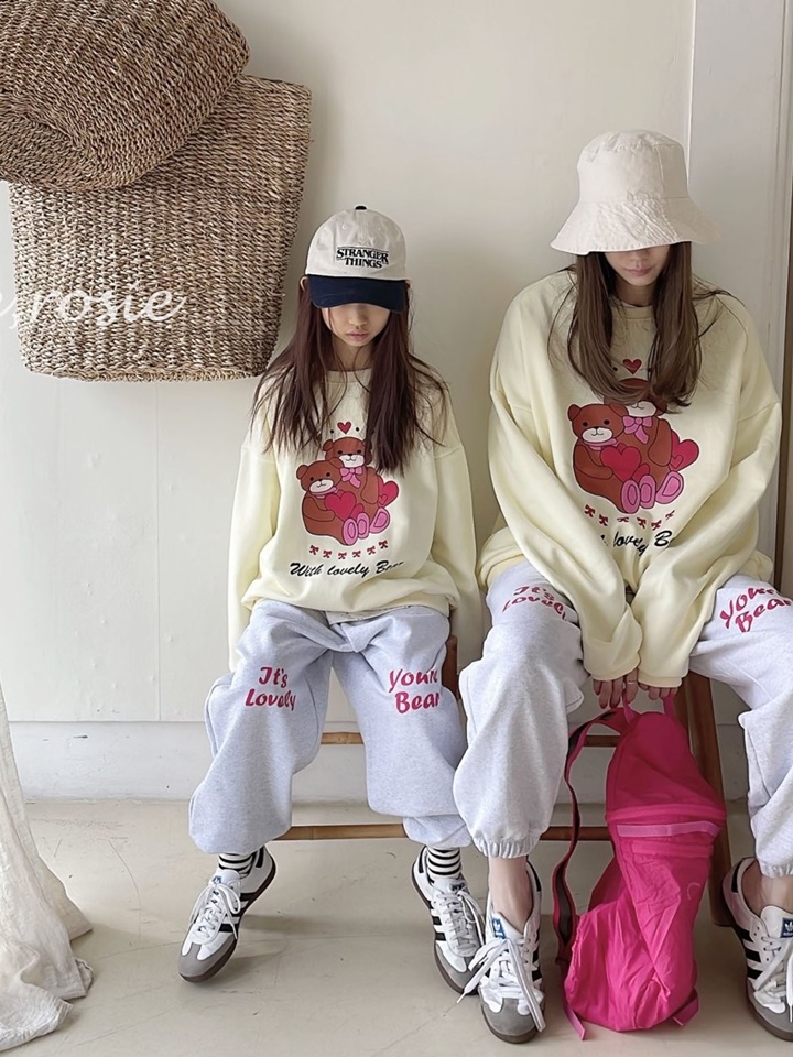 Doogi Bear Sweat Tee With Mom