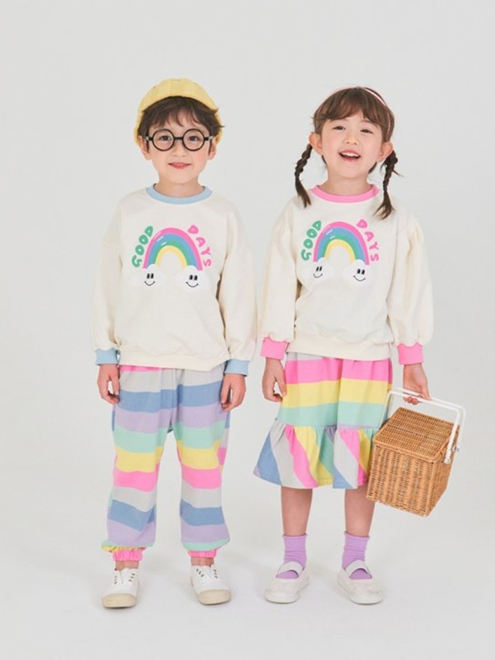 Multi Rainbow Top Bottom Set
