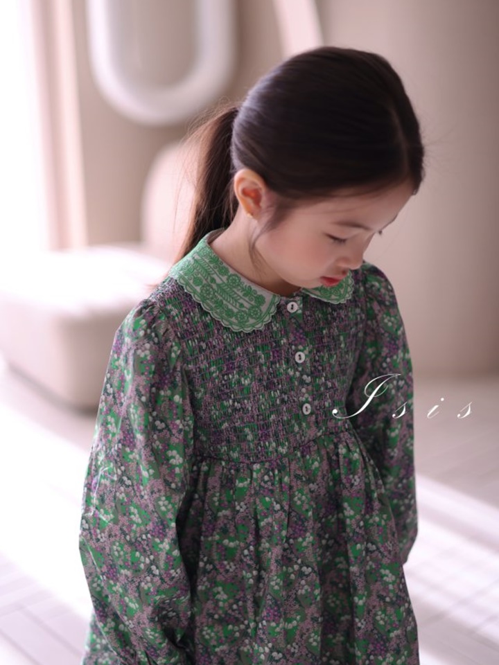 Collar Embroidery Flower One-Piece