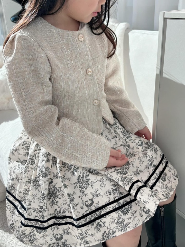 Flower Paint Two Line Skirt