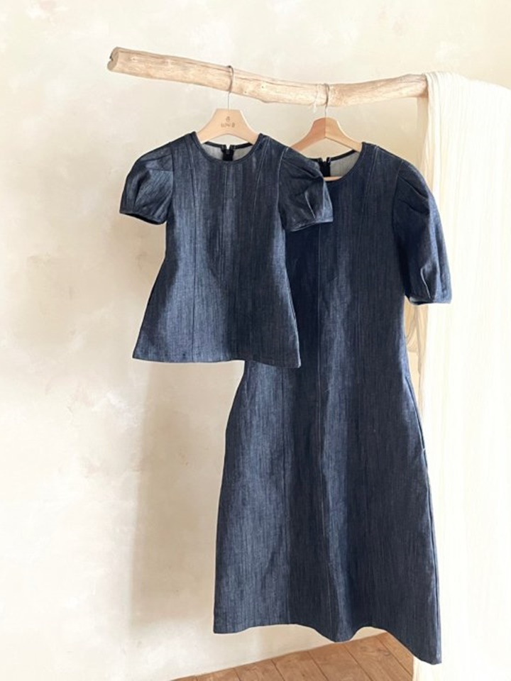 Stitch Denim One-Piece With Mom