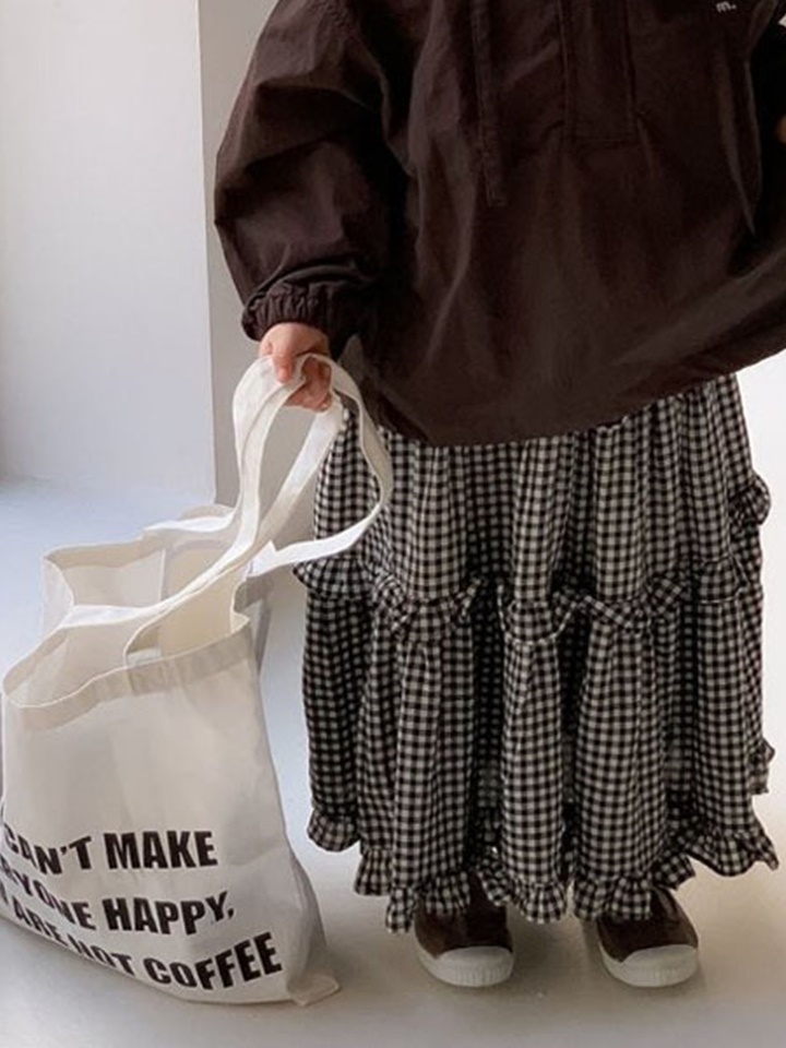 Check Long Skirt