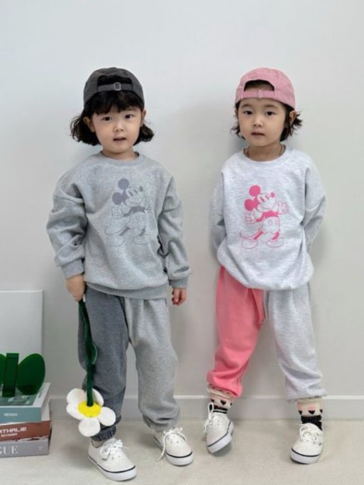 Color Pants Top Bottom Set