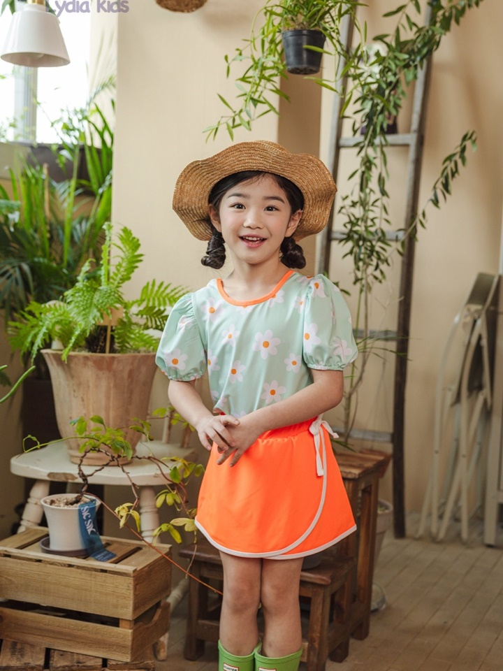 Happy Flower Skirt Pants Swimsuit